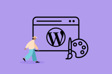 Person mit WordPress Website und Theme Designs