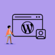 Person mit WordPress Seite und Benutzer Icon